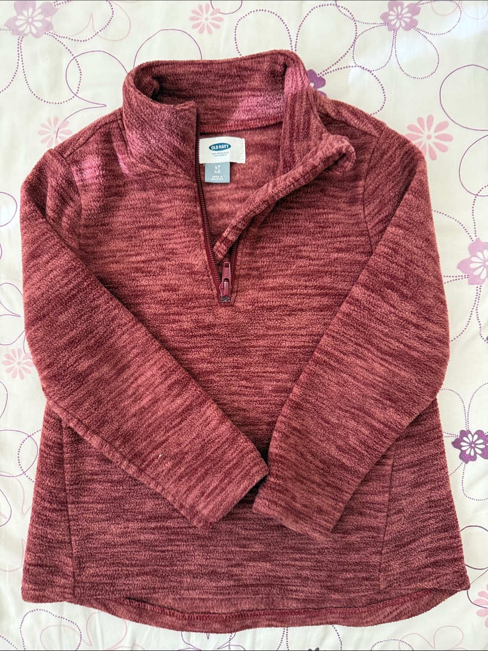 Old Navy Kids Marled Burgundy Half-Zip Pullover (New without tag)